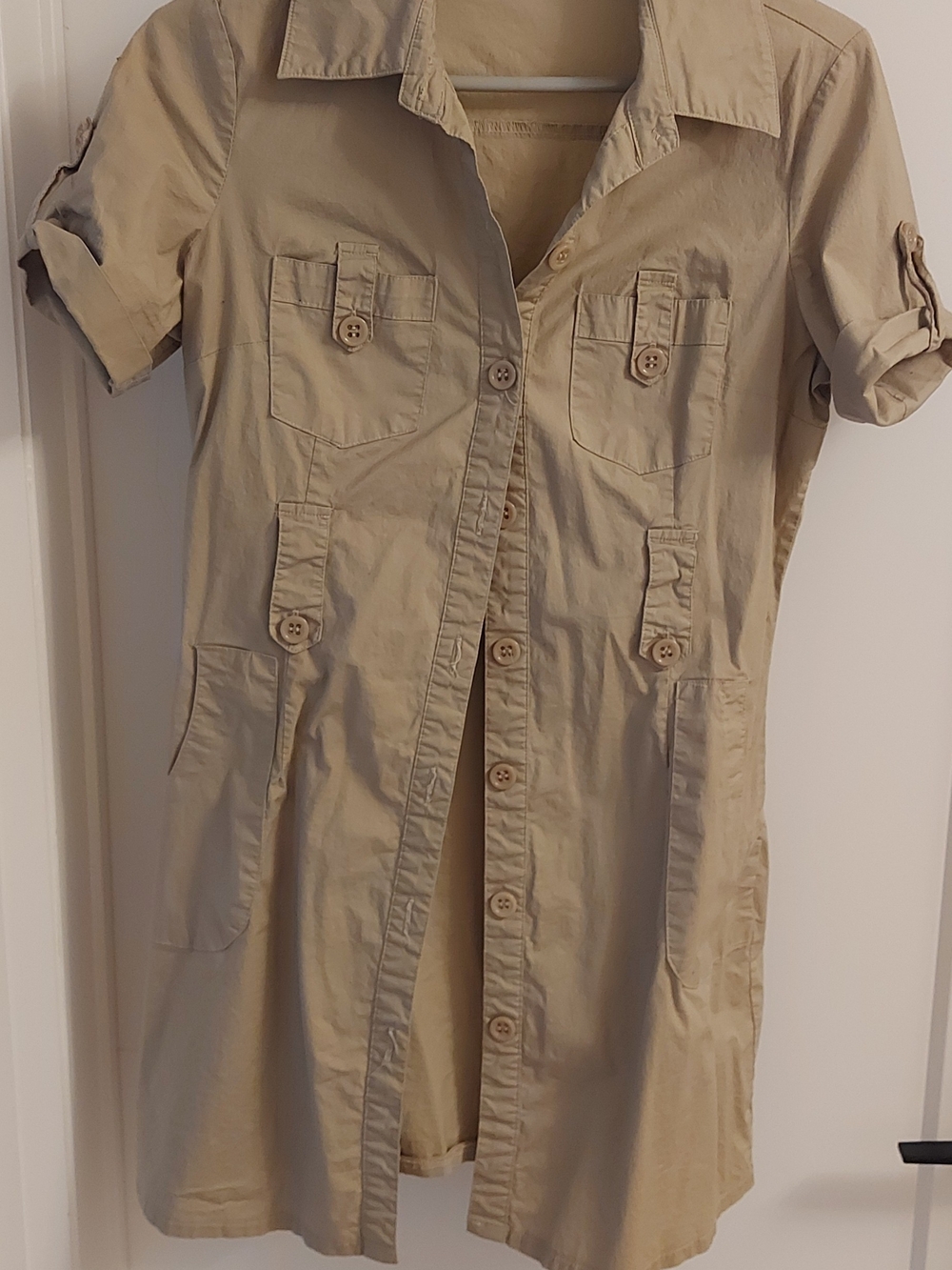Women’s Beige Utility Shirt Dress